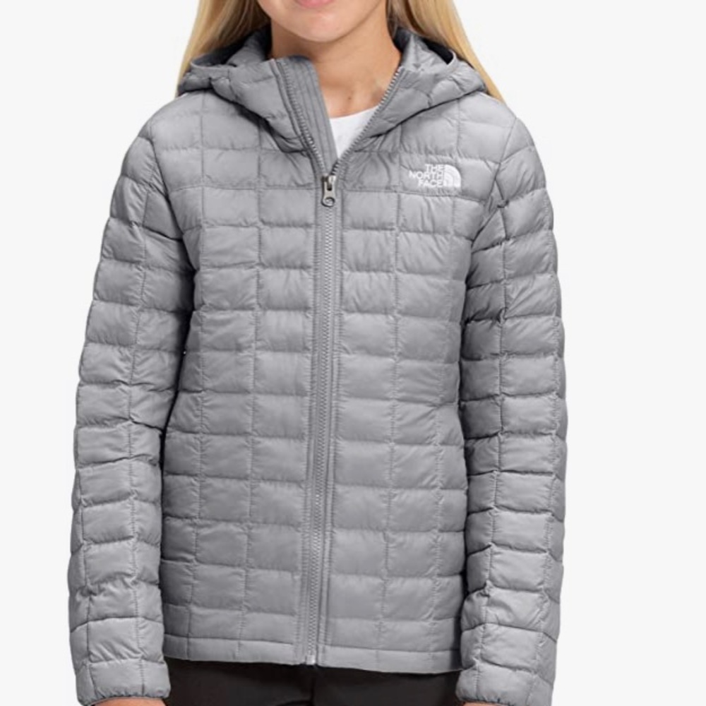 North Face Grey Puffy Hoodie Jacket